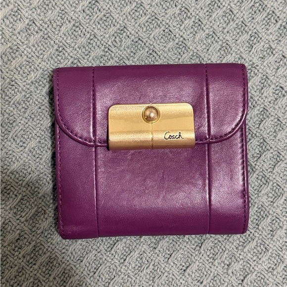 Coach Handbags - Coach purple medium bifold wallet